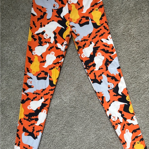 LuLaRoe Other - LuLaRoe Tween Leggings in Halloween ghost Orange and Yellow Pattern